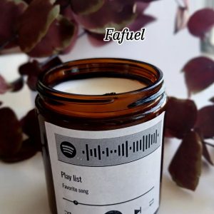 Spotify Temalı Amber Kavanoz Yasemin Kokulu Soya Wax Mum 230 CC