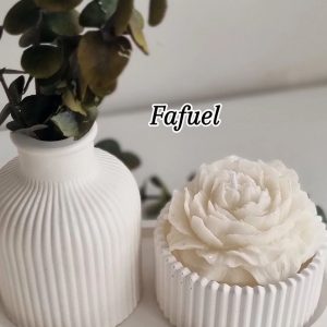 Taş Tozu Saksı Okyanus Kokulu %100 Soya Wax Şakayık Mum