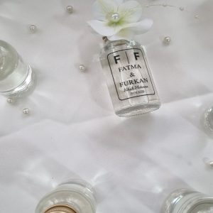 Fafuel 10 Adet Cam Şişe Ortanca Çiçek İncili Limon Kolonya Söz, Nişan, Düğün, Kına, Nikah,Hediyelik
